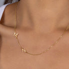 HeyBigDay Necklace 18ct Gold / Style 1 / 18" Inches Double Sideways Initial Necklace