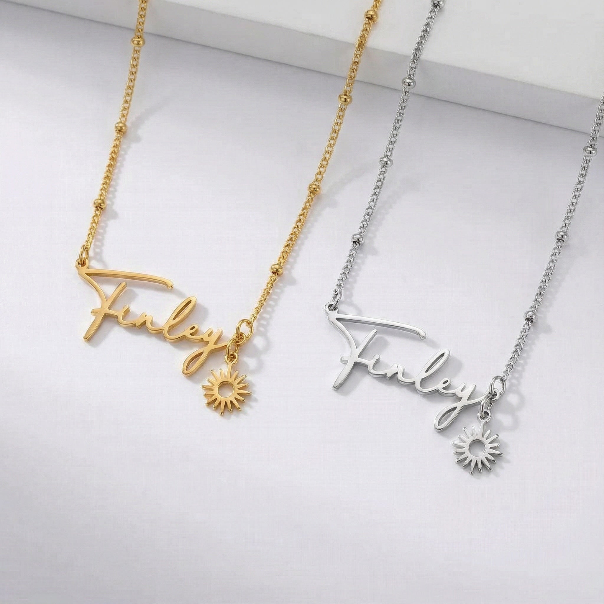 HeyBigDay Necklace 24ct Gold or Solid Silver Name Necklace