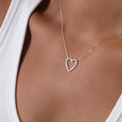 HeyBigDay Necklace 925 Sterling Silver Cubic Zirconia Heart Necklace