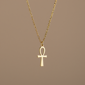 Ankh Cross Necklace in Gold or Silver – Elegant Egyptian Symbol Pendant