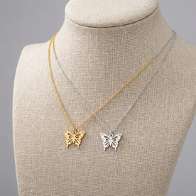 18ct Gold Butterfly Pendant Necklace Also Available in Sterling Silver