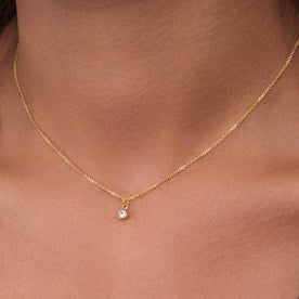 Cubic Zirconia Birthstone Necklace - 12 Birthstones in Gold or Silver