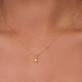 Cubic Zirconia Star Necklace in 18ct Gold or Sterling Silver