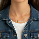 HeyBigDay Necklace Gold / Style 1 / 18" Inches Horizontal Cross Necklace