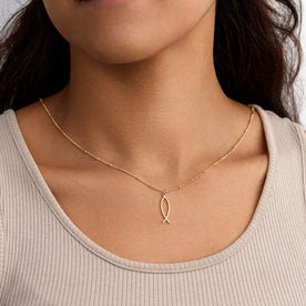 Ichthys Fish Necklace in 18ct Gold or Sterling Silver - Choose from 3 Chain Styles & 4 Lengths