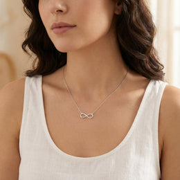 18ct Gold Infinity & Heart Necklace Available in Sterling Silver & 3 Chain Styles