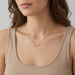 18ct Gold Infinity & Heart Necklace Available in Sterling Silver & 3 Chain Styles