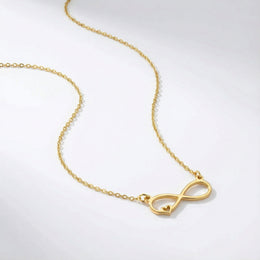 18ct Gold Infinity & Heart Necklace Available in Sterling Silver & 3 Chain Styles
