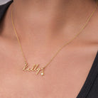 HeyBigDay Necklace Name Necklace with Cubic Zirconia Star Charm