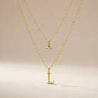 HeyBigDay Necklace Personalised Birthstone & Initial Necklace Layered Set of 2