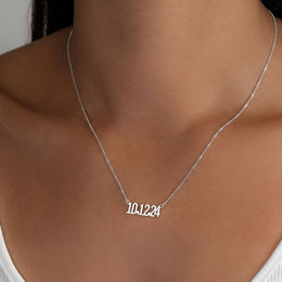 Personalised Date of Birth Necklace in Gold or Silver – Custom Date Necklace Gift