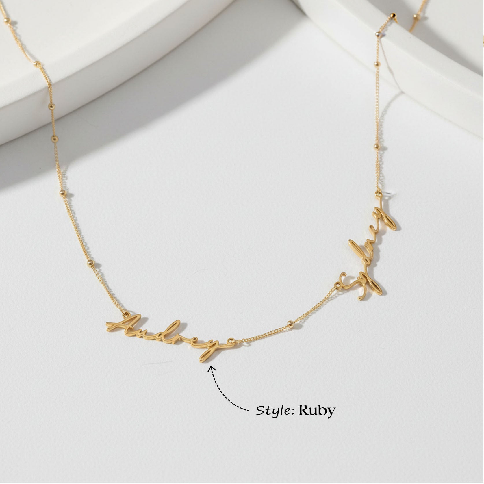 HeyBigDay Necklace Personalised Double Name Necklace