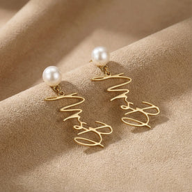 18ct Personalized Mrs Earrings - Elegant 18k Gold or Silver