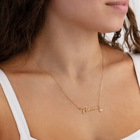 Custom Name Necklace – 9 Designs, 200+ Charms, 7 Lengths & 3 Chain Styles