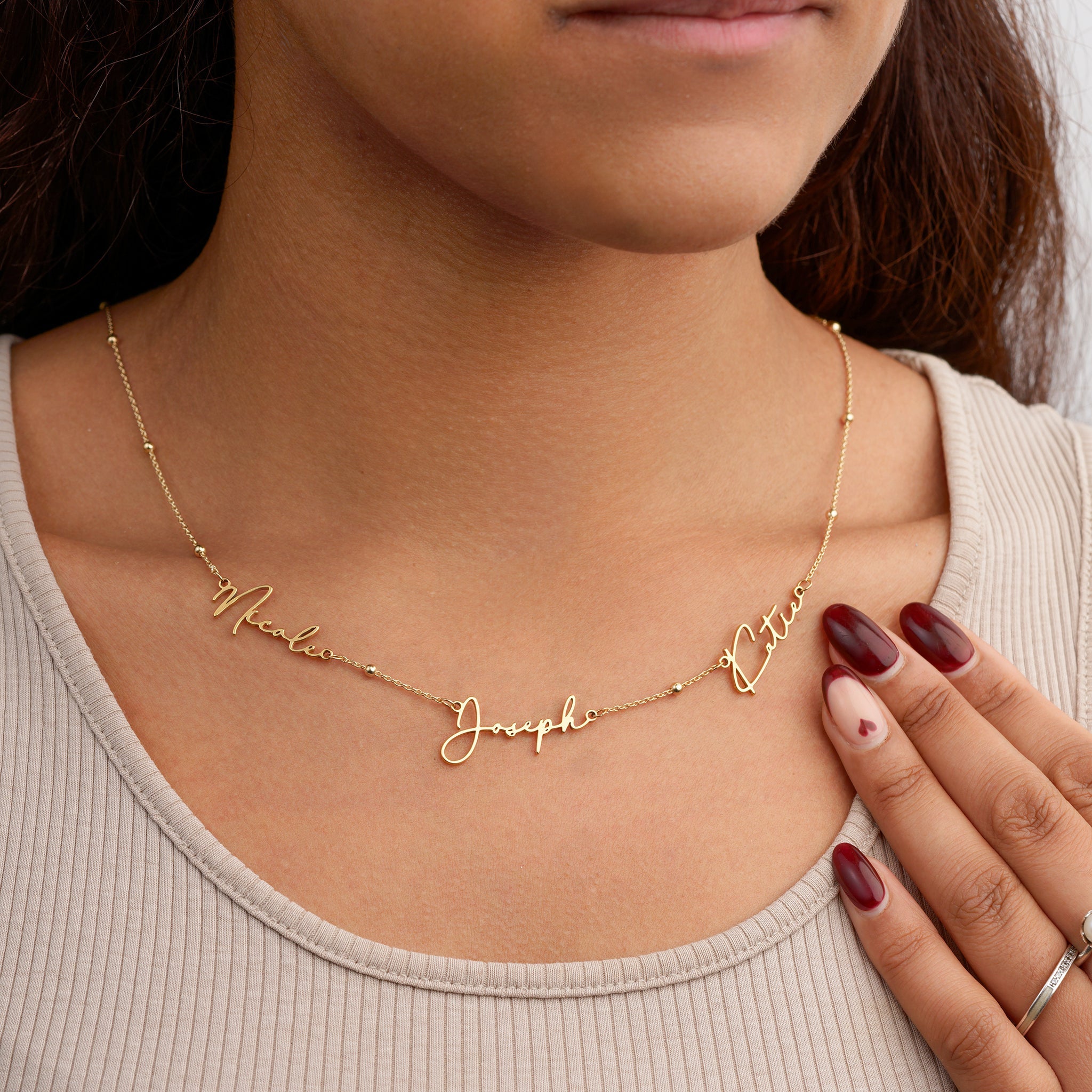 HeyBigDay Necklace Personalised Triple Name Necklace