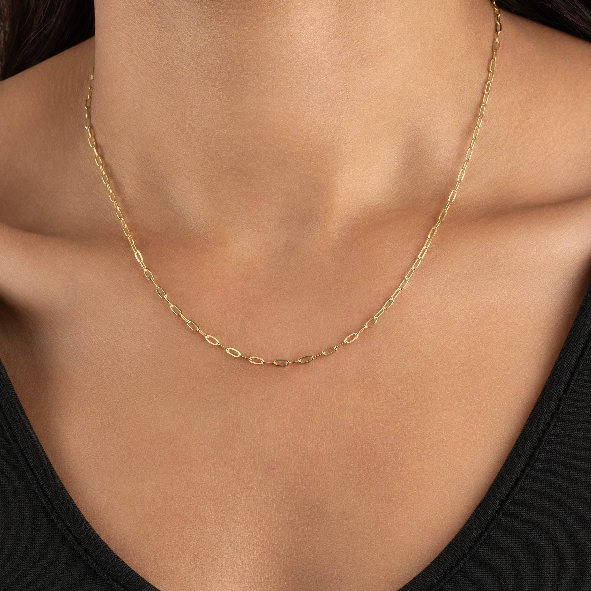 HeyBigDay Necklace Plain Paperclip Necklace