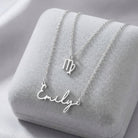 HeyBigDay Necklace Signature Name & Zodiac Necklace Set