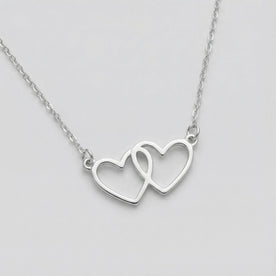 Entwined Hearts Necklace | Double Heart Pendant | HBD