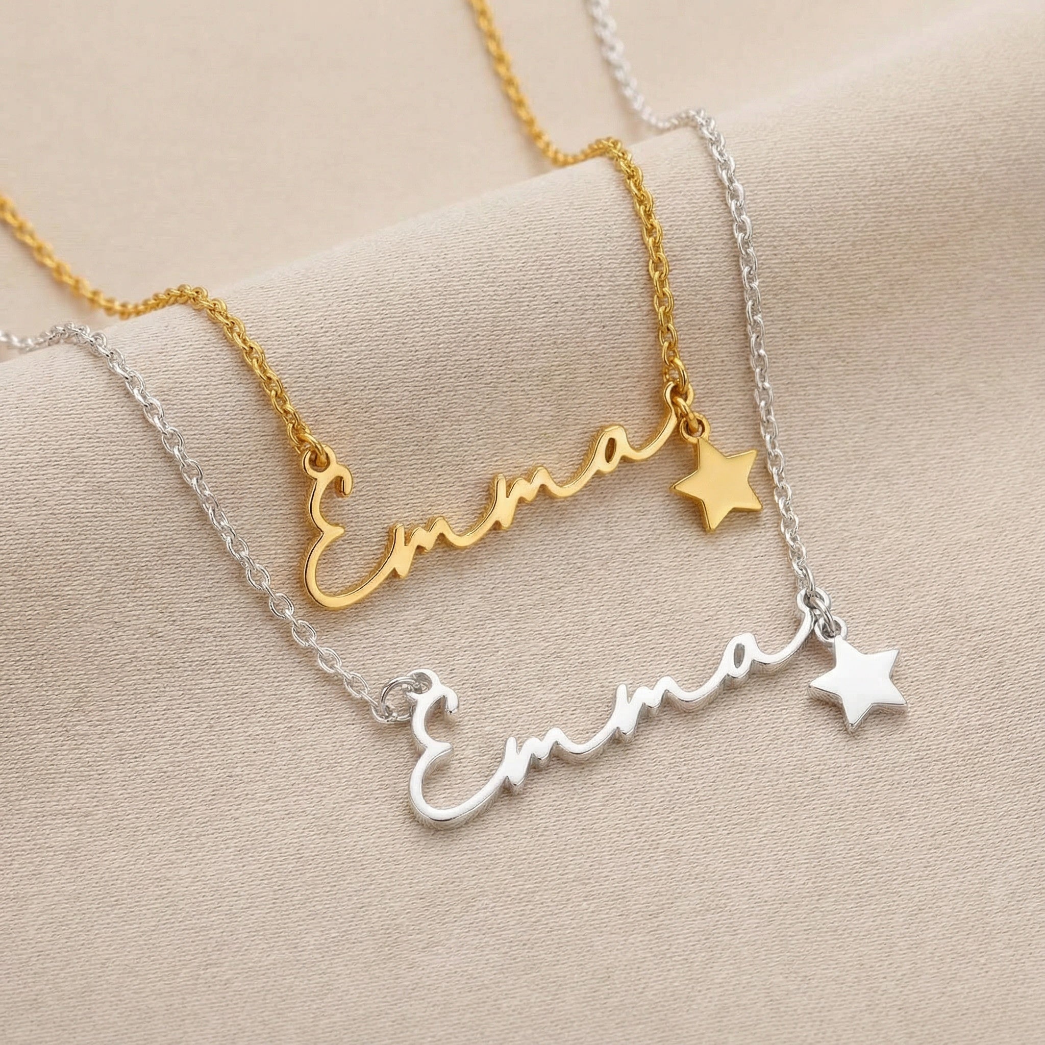 HeyBigDay Necklace Solid Silver / Style 1 / 18" Inches Personalised Name Necklace