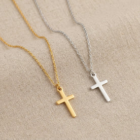 Vertical Cross Necklace in Gold, Silver & Vermeil | HBD