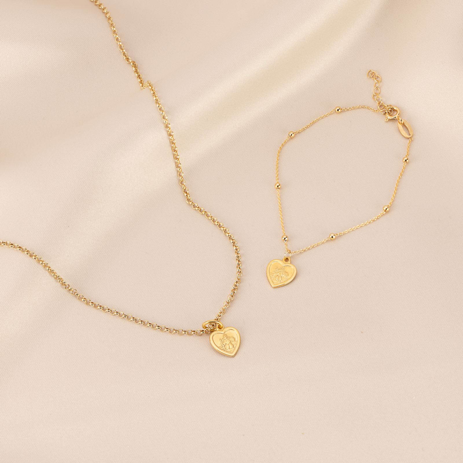 HeyBigDay Necklace St Christopher Heart Necklace