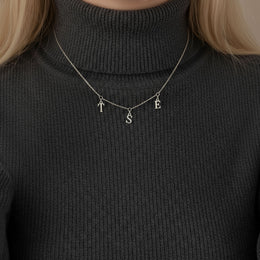 Triple Initial Necklace - 3 Letter Initials Gold or Silver Necklace
