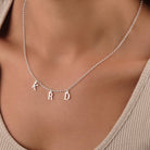 HeyBigDay Necklace Sterling Silver / 18" Inches Triple Initial Necklace