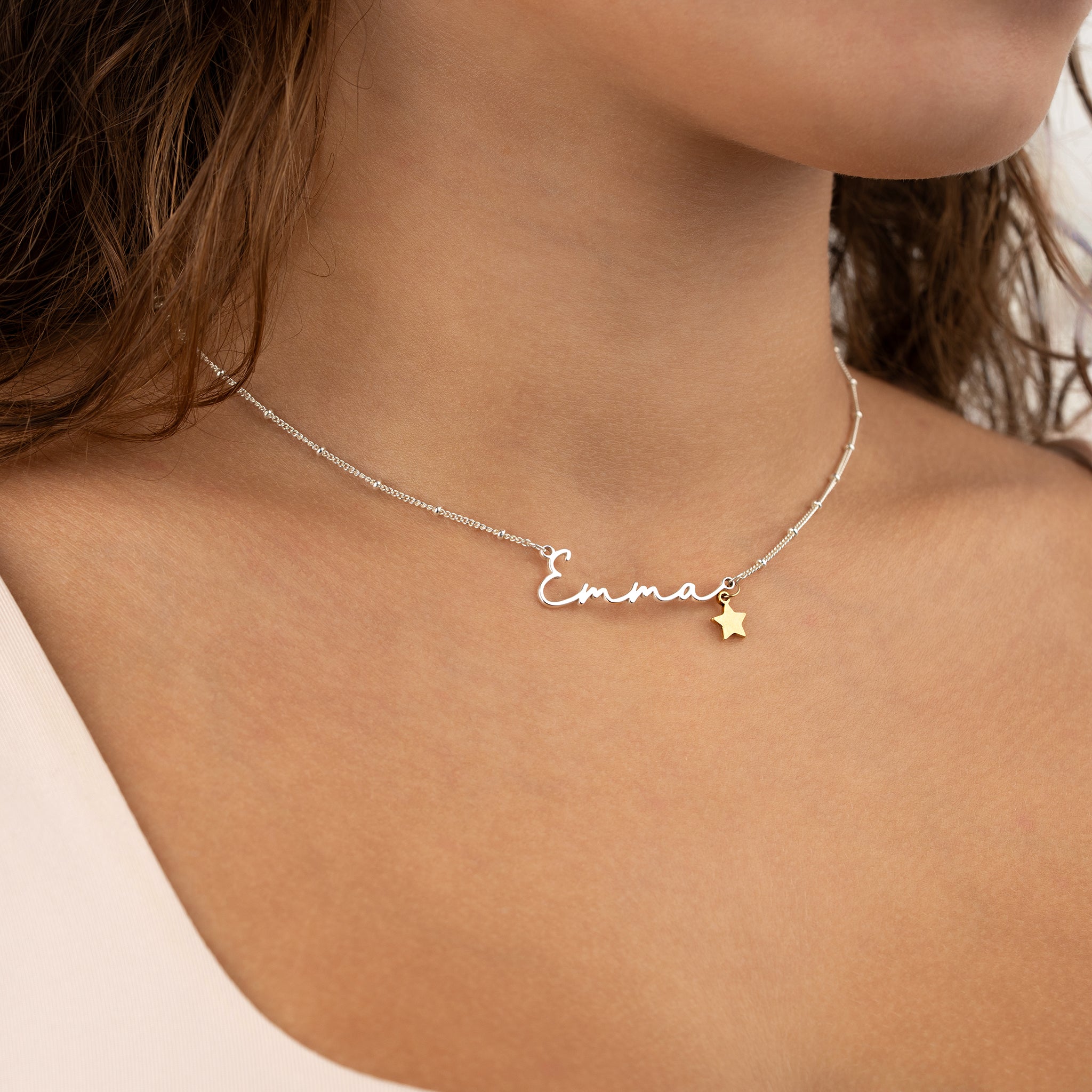 HeyBigDay Necklace Sterling Silver / Style 1 / 18" Inches Personalised Name Necklace