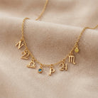 HeyBigDay Necklace Story Necklace with Initial, Zodiac, Birthstone & Multiple Charms