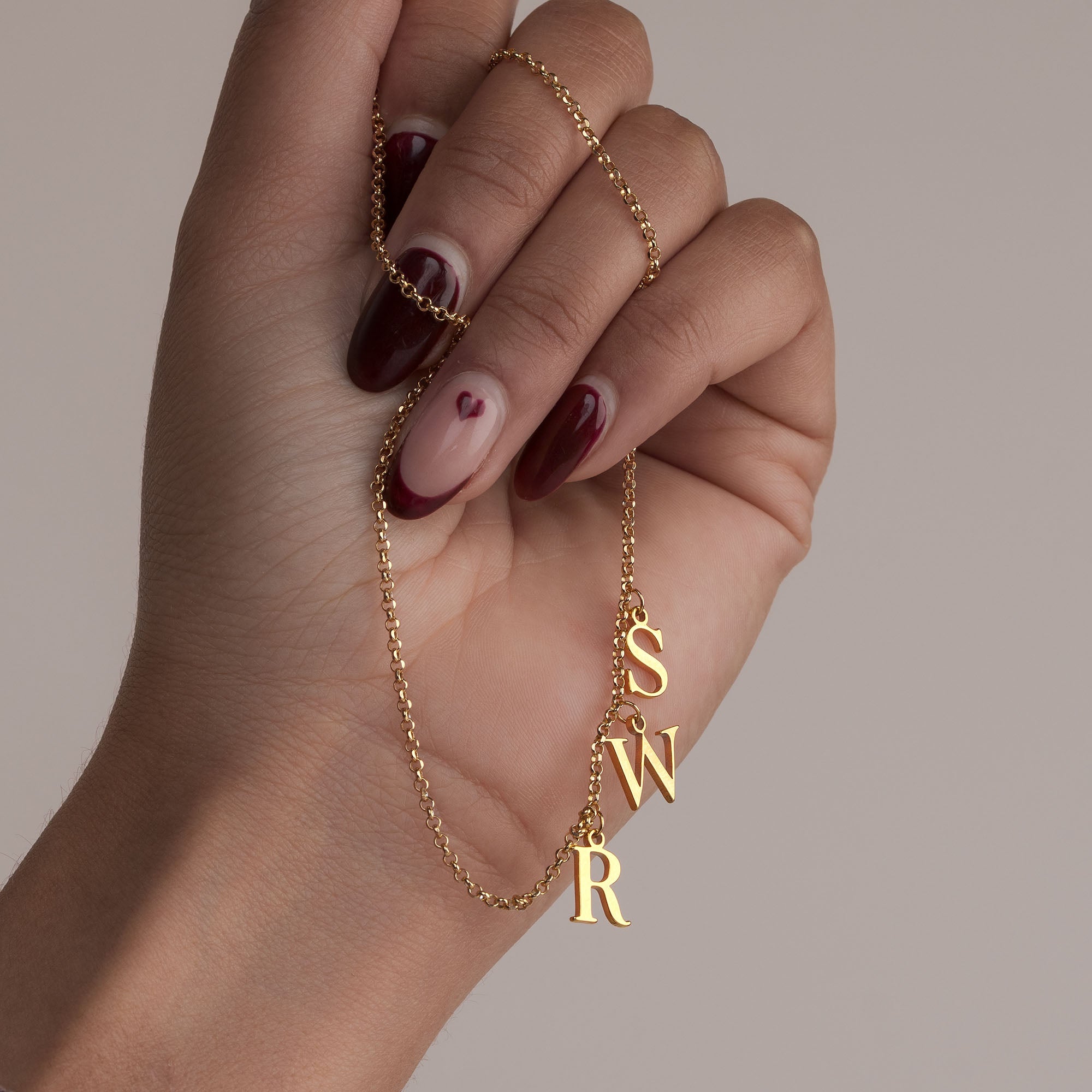 HeyBigDay Necklace Triple Initial Necklace