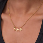 HeyBigDay Necklace Vermeil / 18" Inches Initial Heart Initial Necklace