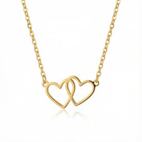 Entwined Hearts Necklace | Double Heart Pendant | HBD