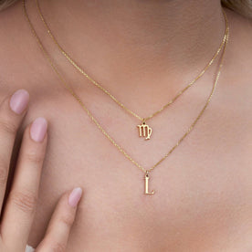 Zodiac & Initial Necklace Layered Set – Personalised Jewellery Duo