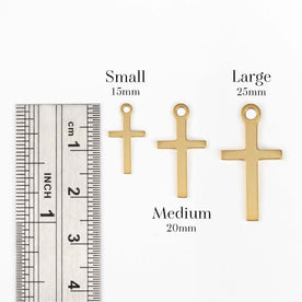 Vertical Cross Necklace in Gold, Silver & Vermeil | HBD