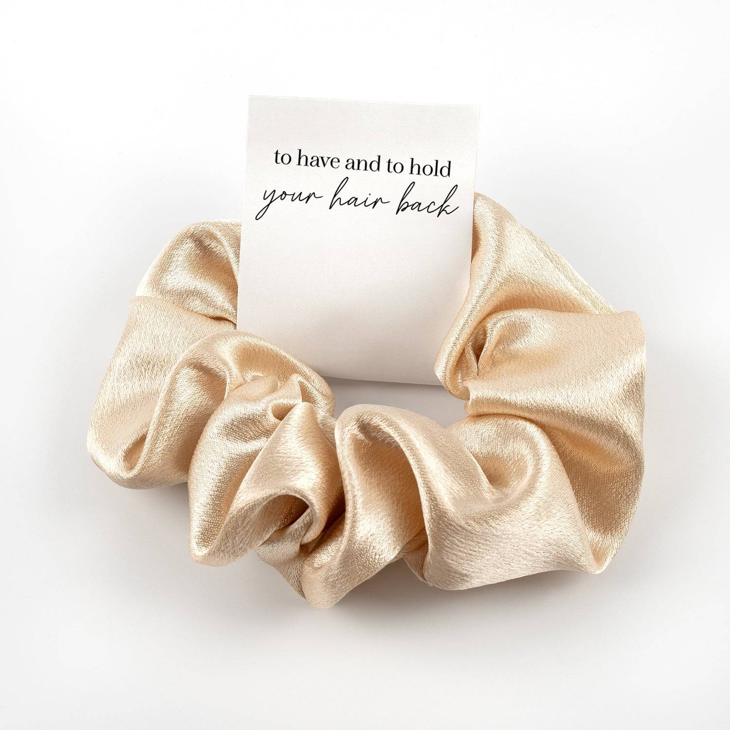 HeyBigDay Scrunchie Champagne / to have and to hold your hair back Bridesmaid Scrunchie Gift