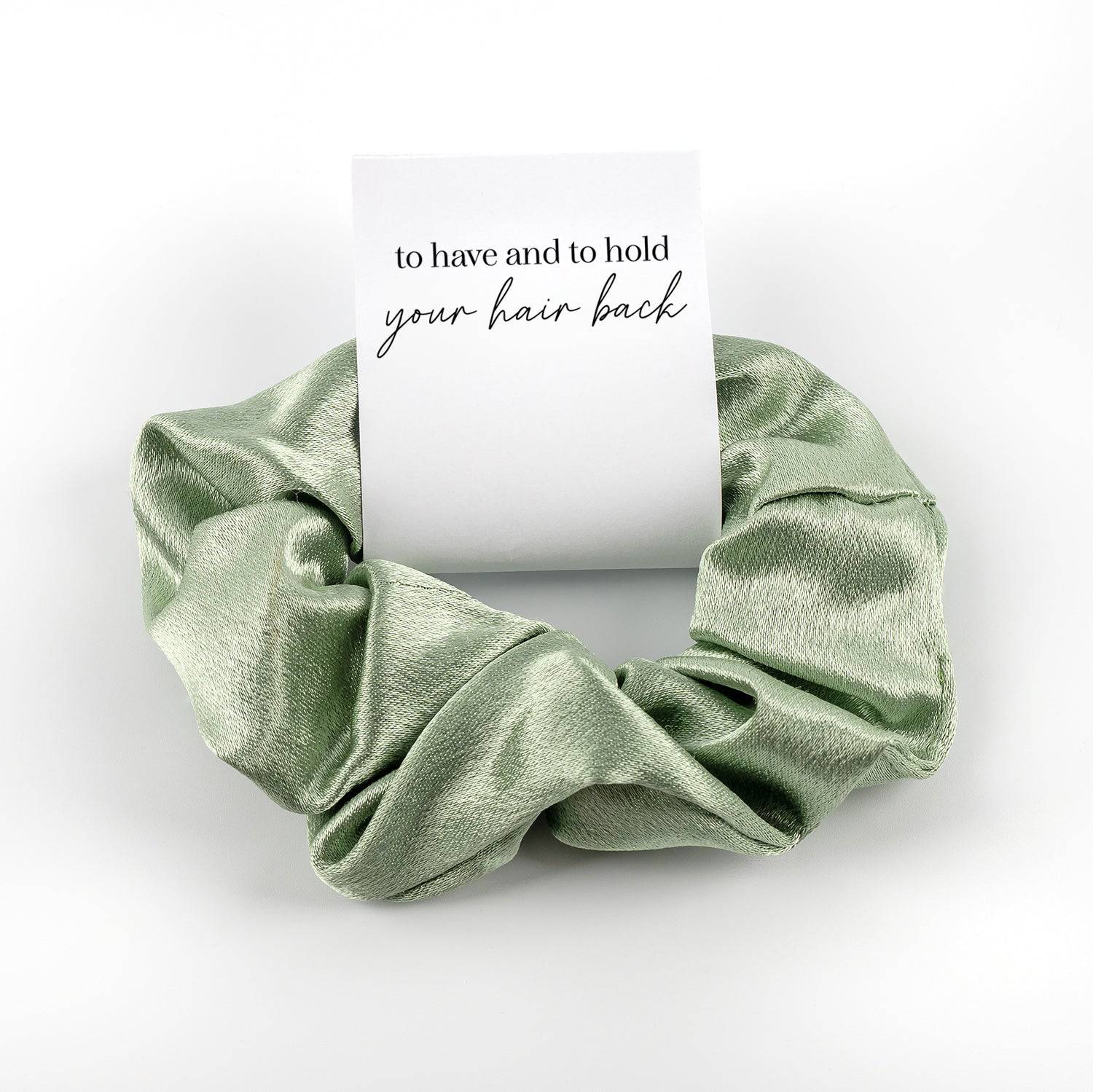 HeyBigDay Scrunchie Sage / to have and to hold your hair back Bridesmaid Scrunchie Gift