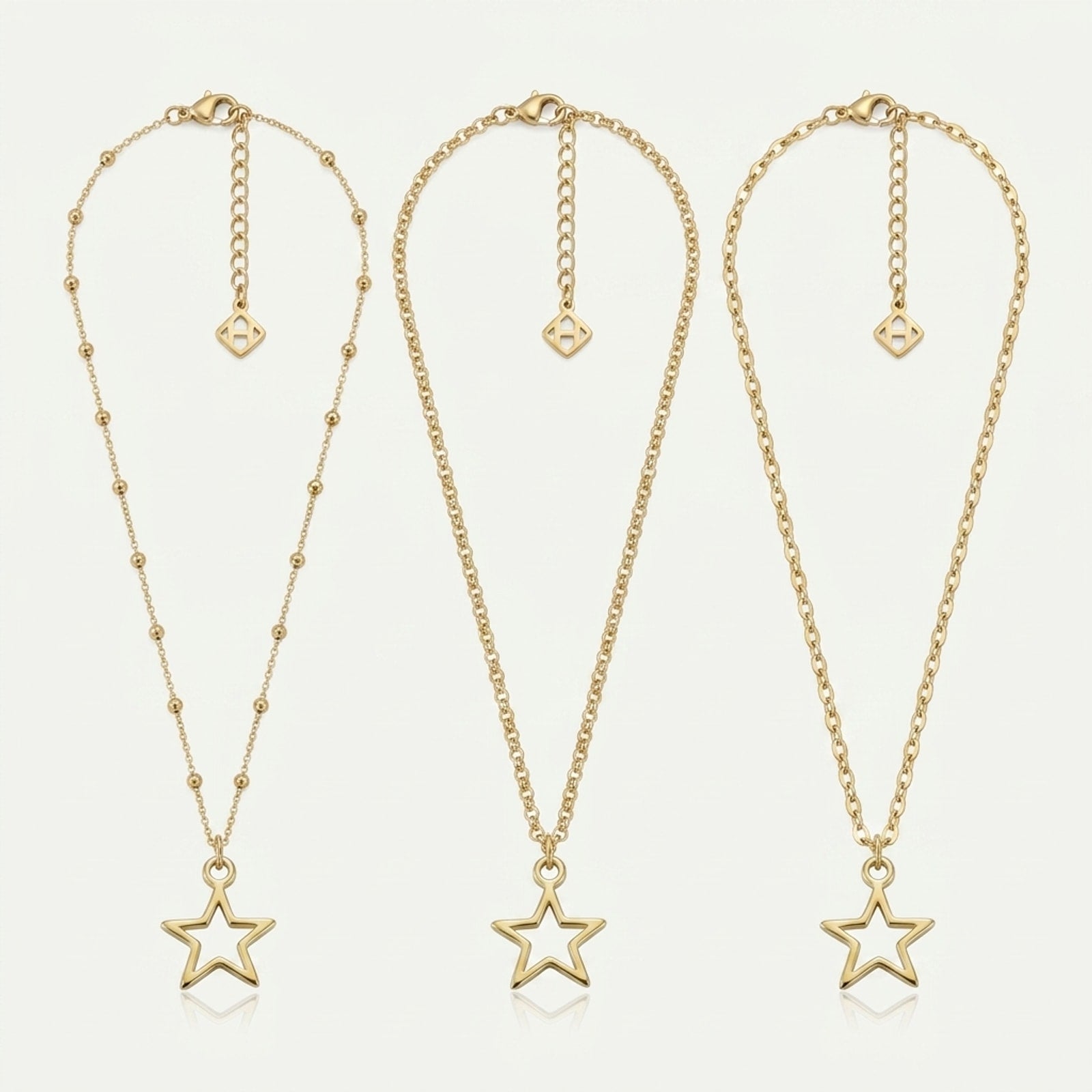 Hollow Star Charm Necklace & Bracelet