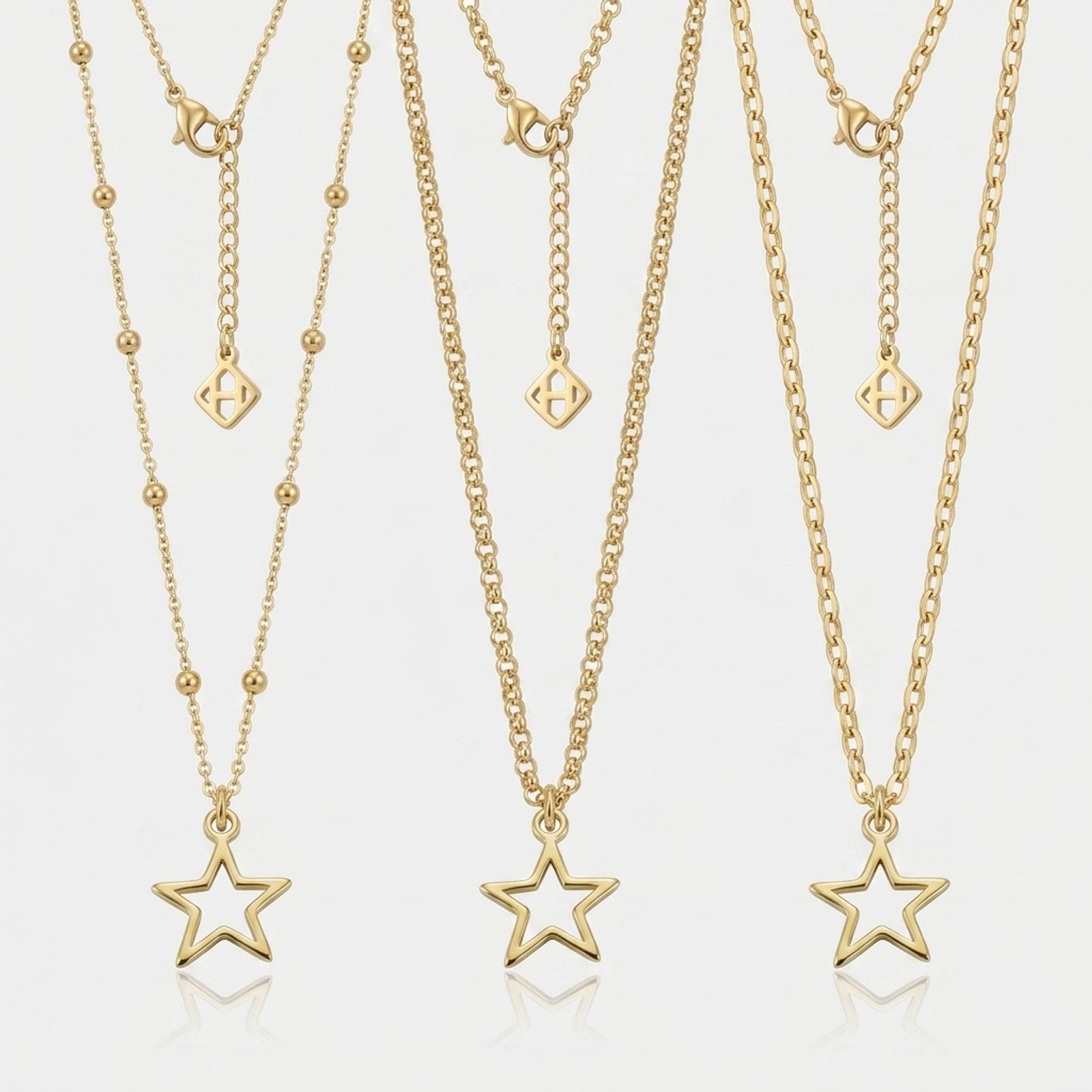 Hollow Star Charm Necklace & Bracelet