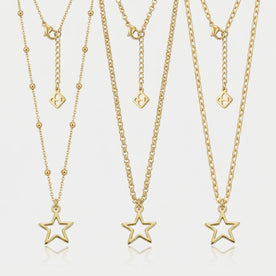 Hollow Star Charm Necklace & Bracelet