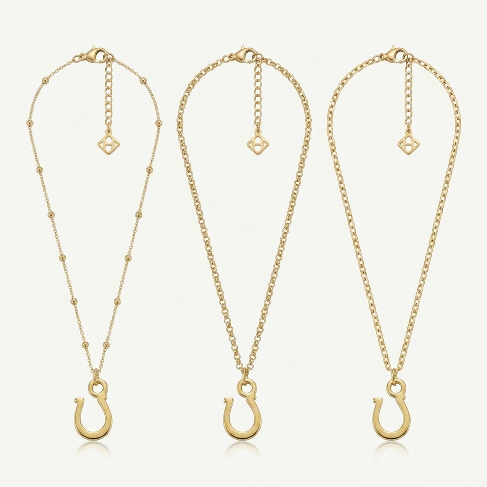 Horseshoe Charm Necklace & Bracelet