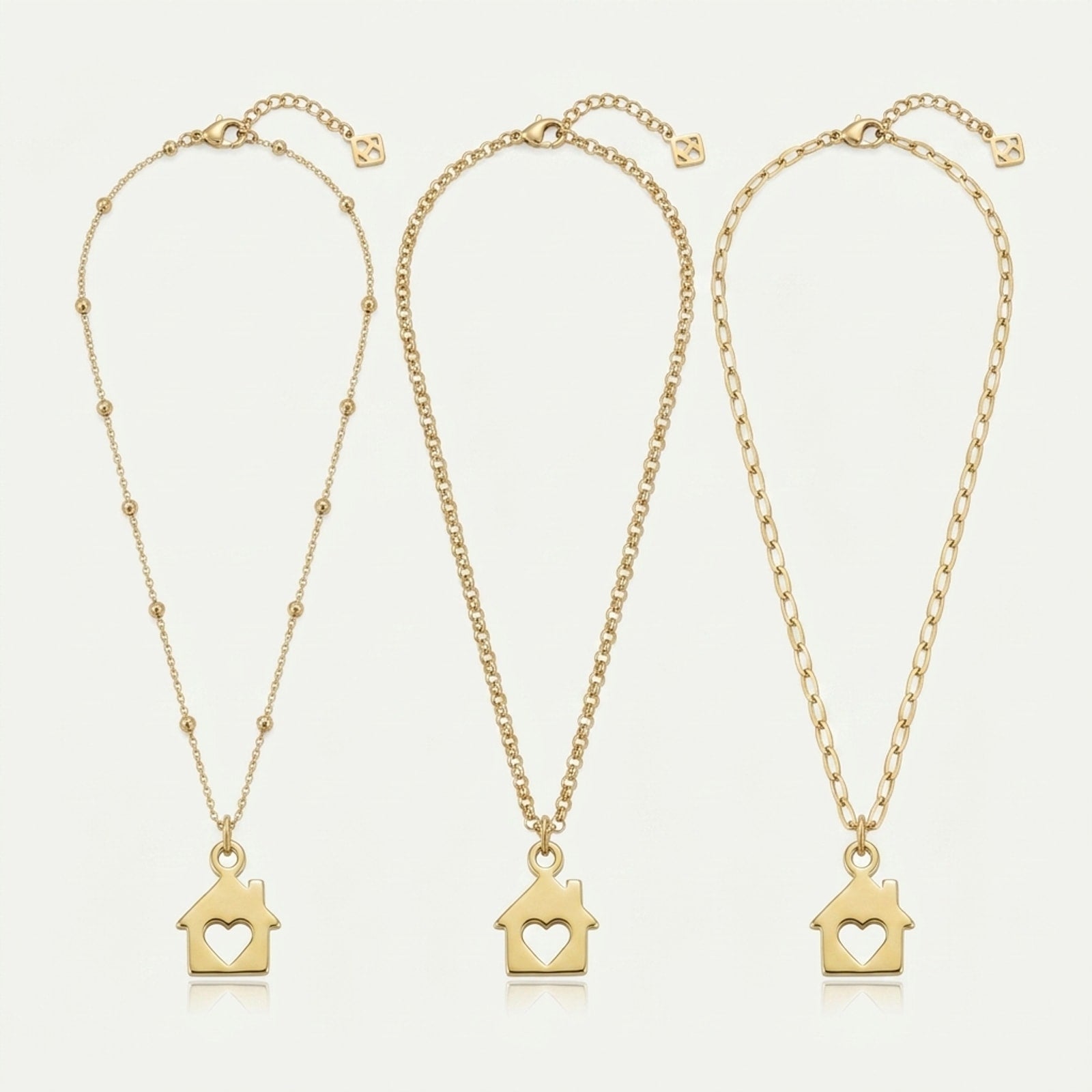 House & Heart Home Charm Necklace & Bracelet
