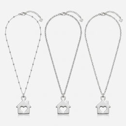 House & Heart Home Charm Necklace & Bracelet