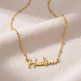 Hudson Name Necklace | 18ct Gold, Silver & Vermeil | Ready to Ship