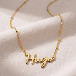 Hugo Name Necklace | 18ct Gold, Silver & Vermeil | Ready to Ship