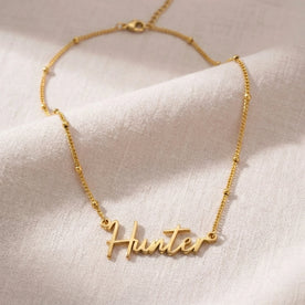 Hunter Name Necklace | 18ct Gold, Silver & Vermeil | Ready to Ship
