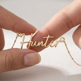 Hunter Name Necklace | 18ct Gold, Silver & Vermeil | Ready to Ship