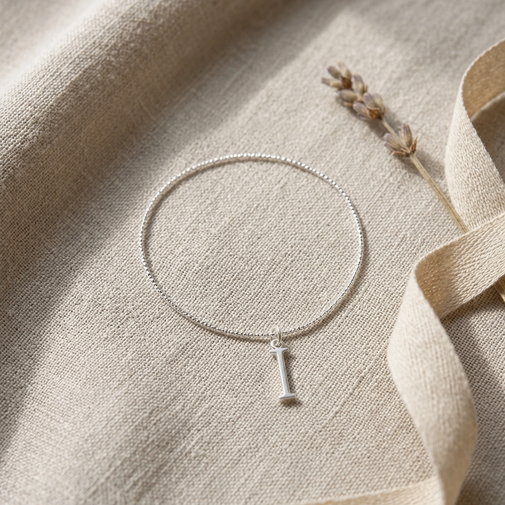 I Bracelet | Initial & Letter I Charm, Gold & Silver