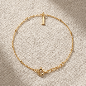 I Bracelet | Initial & Letter I Charm, Gold & Silver