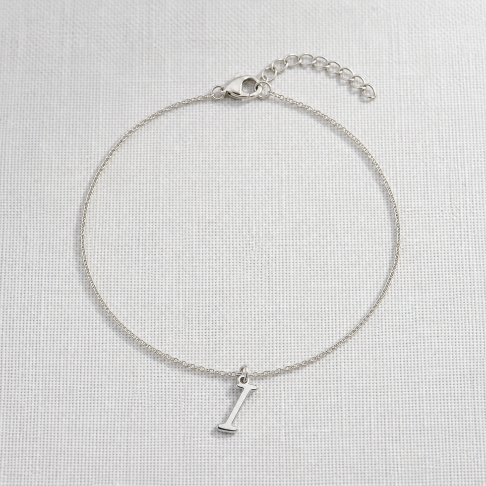 I Bracelet | Initial & Letter I Charm, Gold & Silver