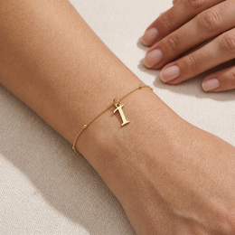 I Bracelet | Initial & Letter I Charm, Gold & Silver